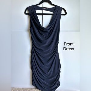 Sexy Mini Dress Cowl Neck - Color Navy Blue Size Medium
